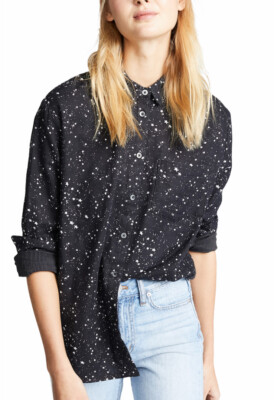 Long Sleeve Black Star Blouse Shirt 