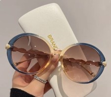 New Vintage Round Frame Sunglasses Gradient Colorful Trendy Fashion Women Female
