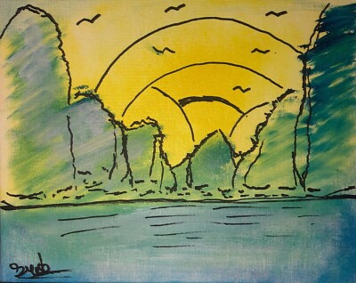 Abstract Painting By Suede With Certificate Of Authenticity