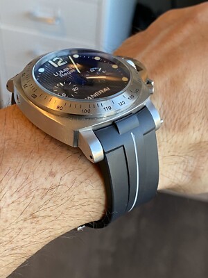 Perfect Fit BLACK Panerai 44mm Luminor 24mm Vulcanized Watch Strap