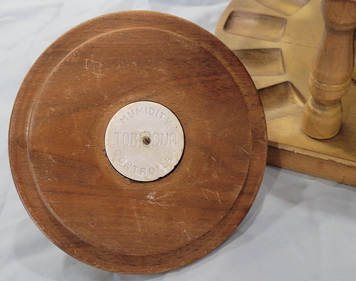 Vintage Dun-Rite Rubinrot Glas Humidor & Holz 10 Pfeifen Ständer Halter Pferdekopf Deckel - Bild 4 von 12
