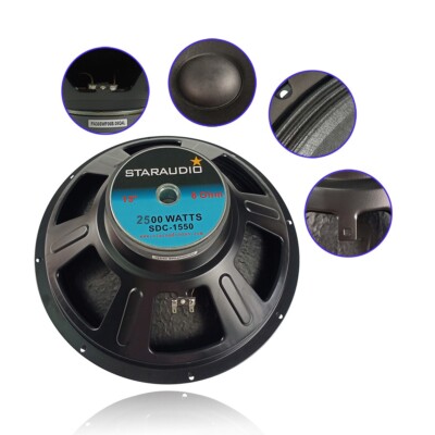 Pair 15'' Raw Audio Sub-woofers Replacement PA Speaker 51 oz Magnet Woofer Driver
