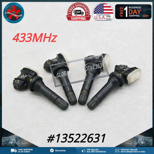 4 Pcs 433MHz TPMS Sensors - Fit GMC/Chevy/Cadillac Sierra, Silverado, Suburban, Tahoe, Yukon, Escalade 2019-2025