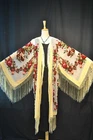 Art to Baby Golden Flower Burnout Velvet Fringe Opera Coat Duster Kimono Jacket