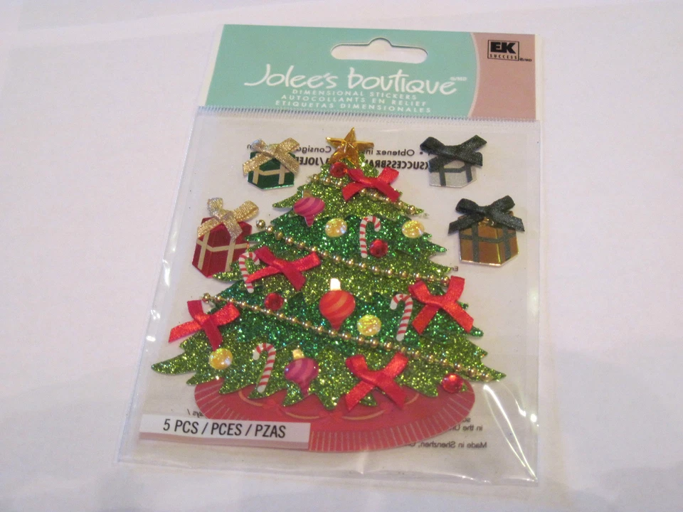 JOLEE'S BOUTIQUE Scrapbooking Stickers Jolee's Classic Christmas Tree Glitter Sparkle Bling Gifts