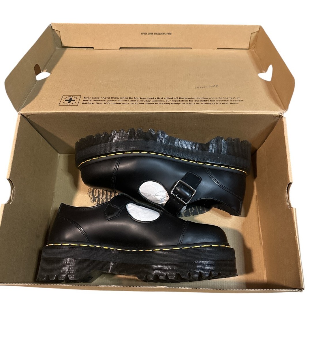 Dr Martens Bethan Oxford Platform Black Mary Jane Shoes