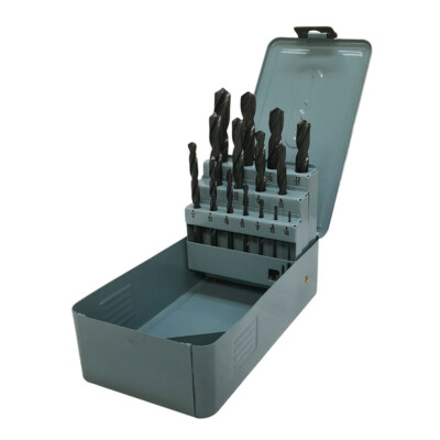 15 Pc HSS 1/16 - 1/2'' By 32nd Jobber Drill Set Metal Index Straight Shank Drill