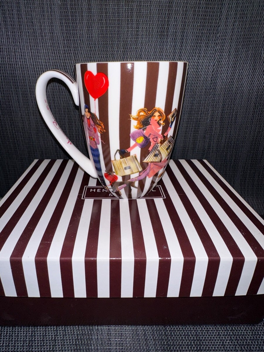 Henri Bendel Party Girl Mug ~ Bone China ~Iconic White/Brown