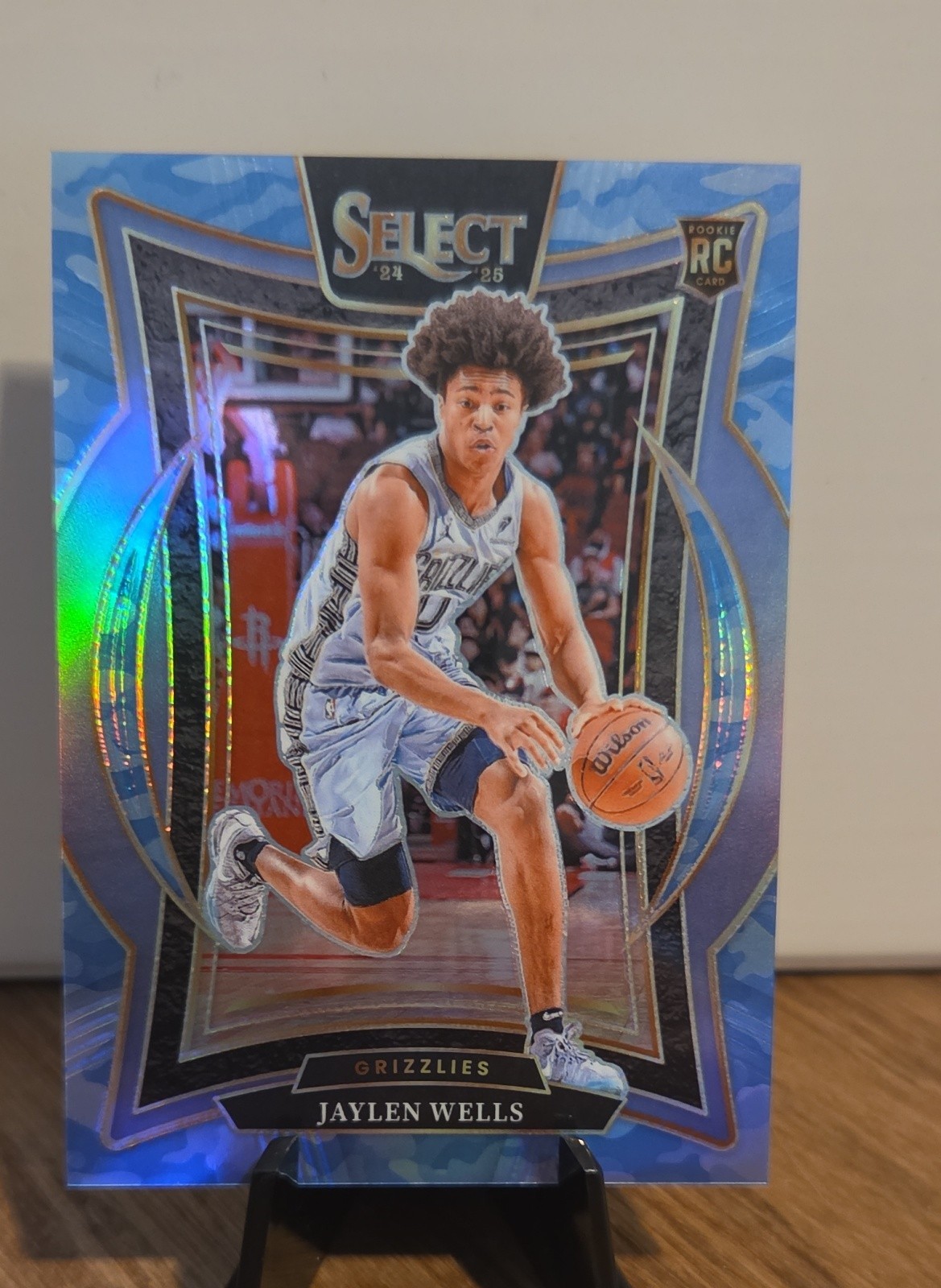 2024-25 Panini Select - Concourse Jaylen Wells #79 Blue Camo Prizm /99 (RC)