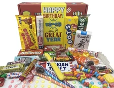 RETRO CANDY YUM ~ 80th Birthday Nostalgic Candy Gift Basket Box Assortment fr...