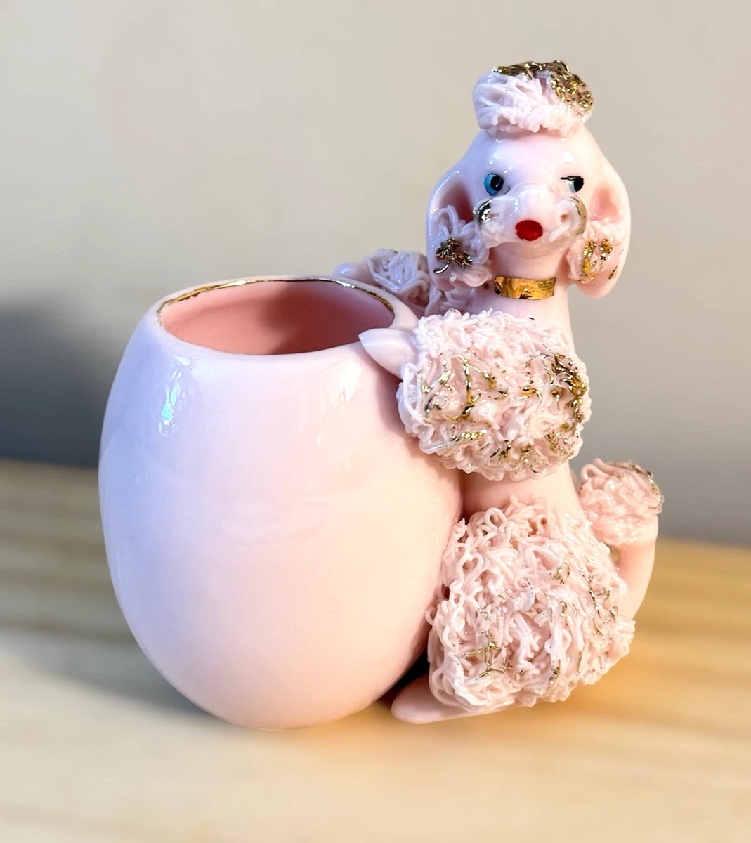 アメリカ1950sヴィンテージ 幸せを呼ぶピンクプードル ペア 陶器高さ20cm Pink Spaghetti Poodle Vintage for sale | eBay