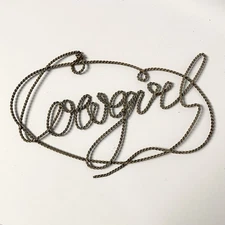 Western Rustic Cowgirl Script Lasso Style Twisted Wire. Home Or Barn Decor