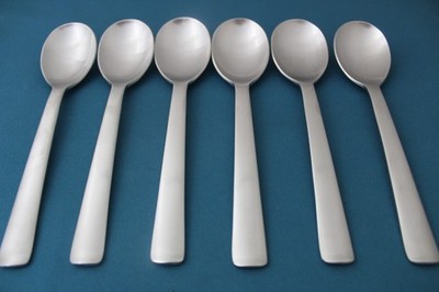 Robert Welch FOSTER Place Oval Soup Spoons (Set of 6) Satin 18/10 Korea 7 5/8''