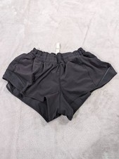 Lululemon Find Your Pace Shorts Womens 8 Black High Rise Running Slit Mesh