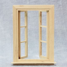 1/12 DIY Wooden Window Door for Doll House Accessories Pretend for Play Toy For