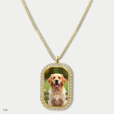 Gorgeous Cute Golden Retriever Dog Fashion Pendant Necklace Chain Photo Dog Tag