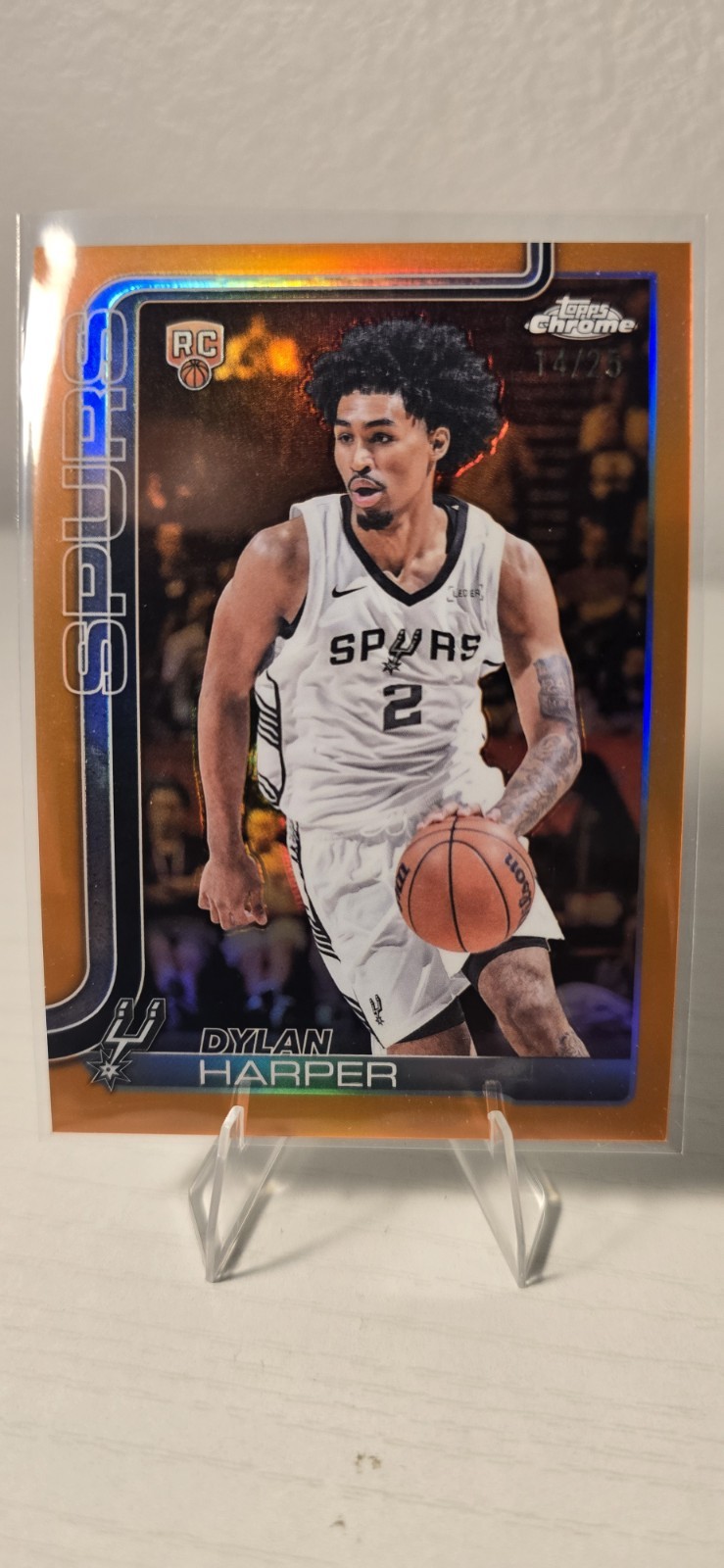 2025 Topps Chrome Dylan Harper (RC) Orange Refractor /25 #252