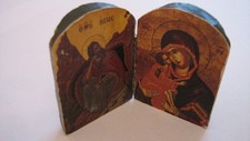 Icona in legno antica anni 40 apribile particolare in ottime condizioni