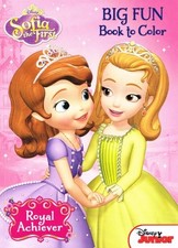 SOFIA THE FIRST BIG FUN BOOK TO COLOR ~ ROYAL ACHIEVER By Disney Junior *VG+*