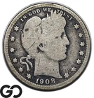 1908-S Barber Quarter Scarce San Francisco Issue