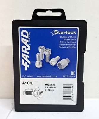 Farad Sicustar Felgenschloss M12x1,25x22 Kegelbund 60° SW17 Radsicherung VN322