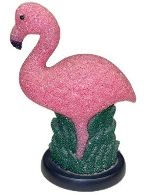 10.5  Pink Flamingo Bird Plastic Popcorn Table Lamp TV Night Vtg Light