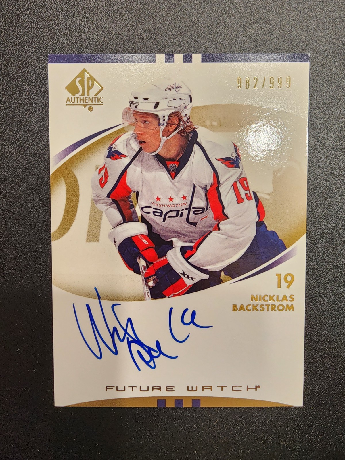 2007-08 SP AUTHENTIC #250 FUTURE WATCH ROOKIE AUTO /999 NICKLAS BACKSTROM - CAPS