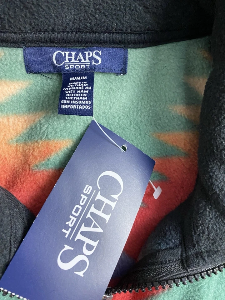 CHAPS Fleece Aztec Southwestern Zip Vest Top Western Women’s Size M - Image 3 of 4