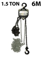 Hand Chain Block Heavy Duty 1.5 Ton x 6 metres Lifting Hoist Girder Tackle