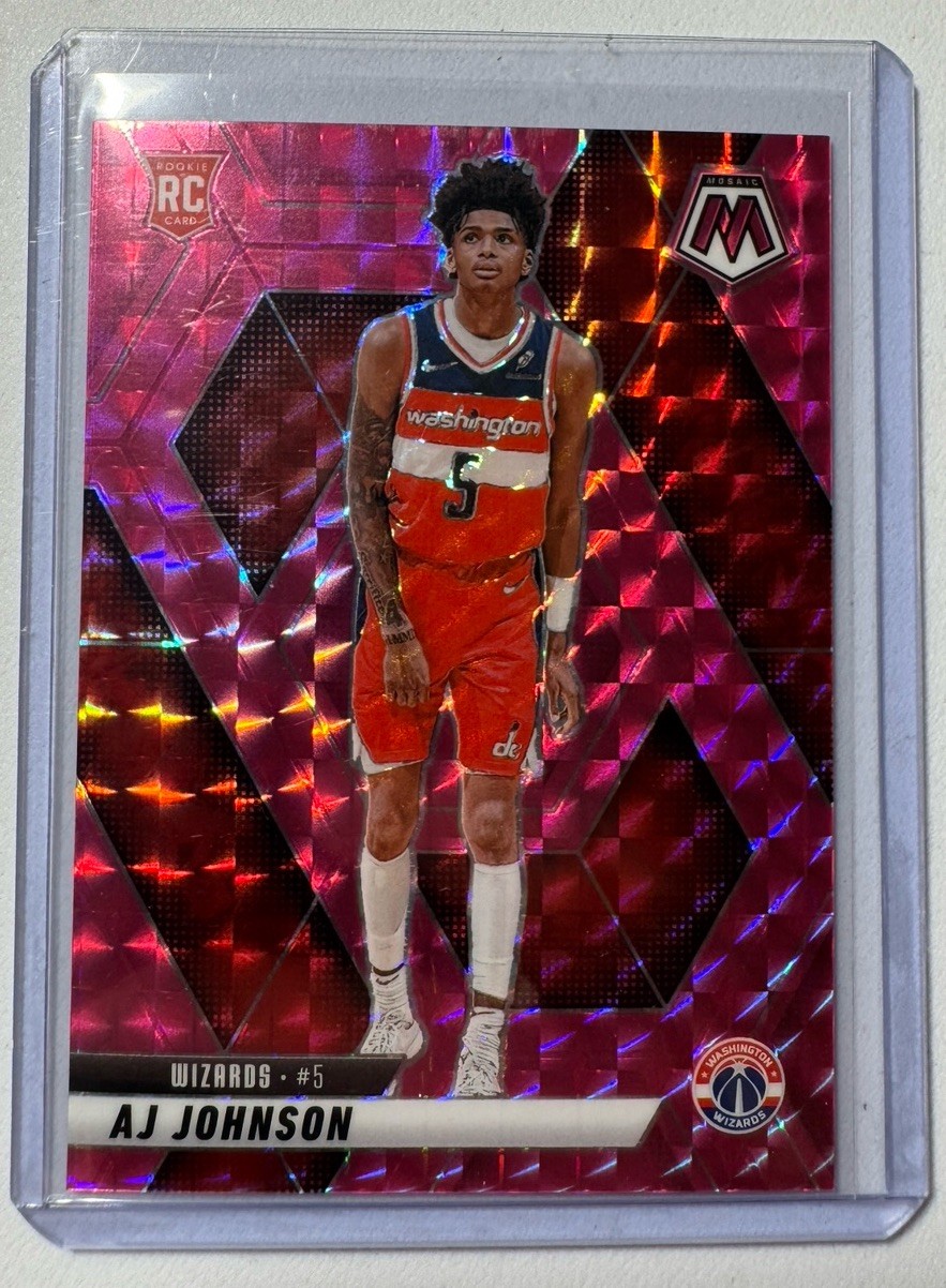 2024-25 Panini Mosaic - Rookies AJ Johnson #215 Pink Mosaic Prizm /175 (RC)