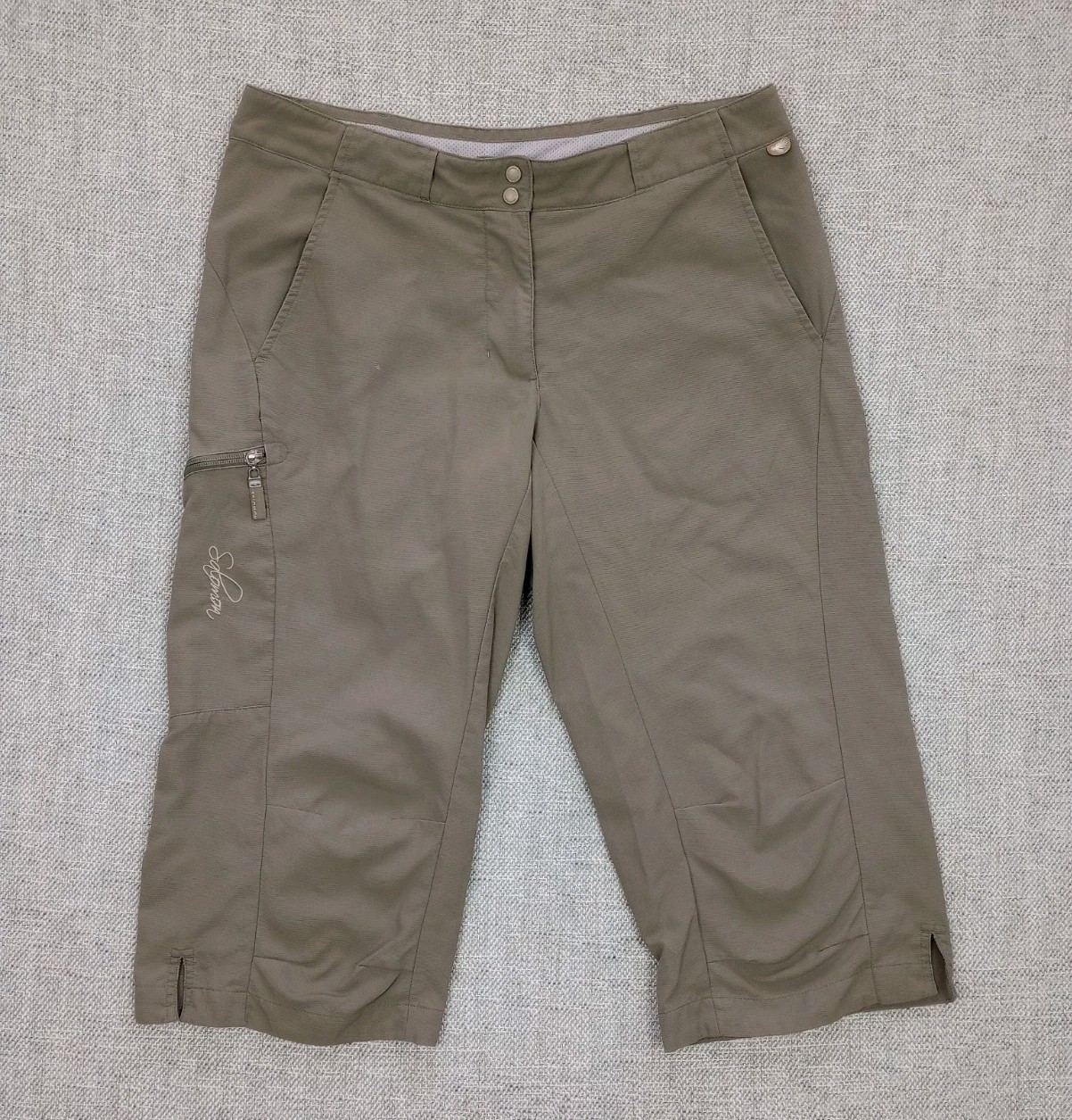 Salomon pantaloni da trekking leggeri donna lunghezza 3 4 verde taglia UK 16