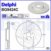 2X Delphi Bremsscheibe BelüFtet Gelocht Ø360Mm FüR Mercedes-Benz GLC X253 C253
