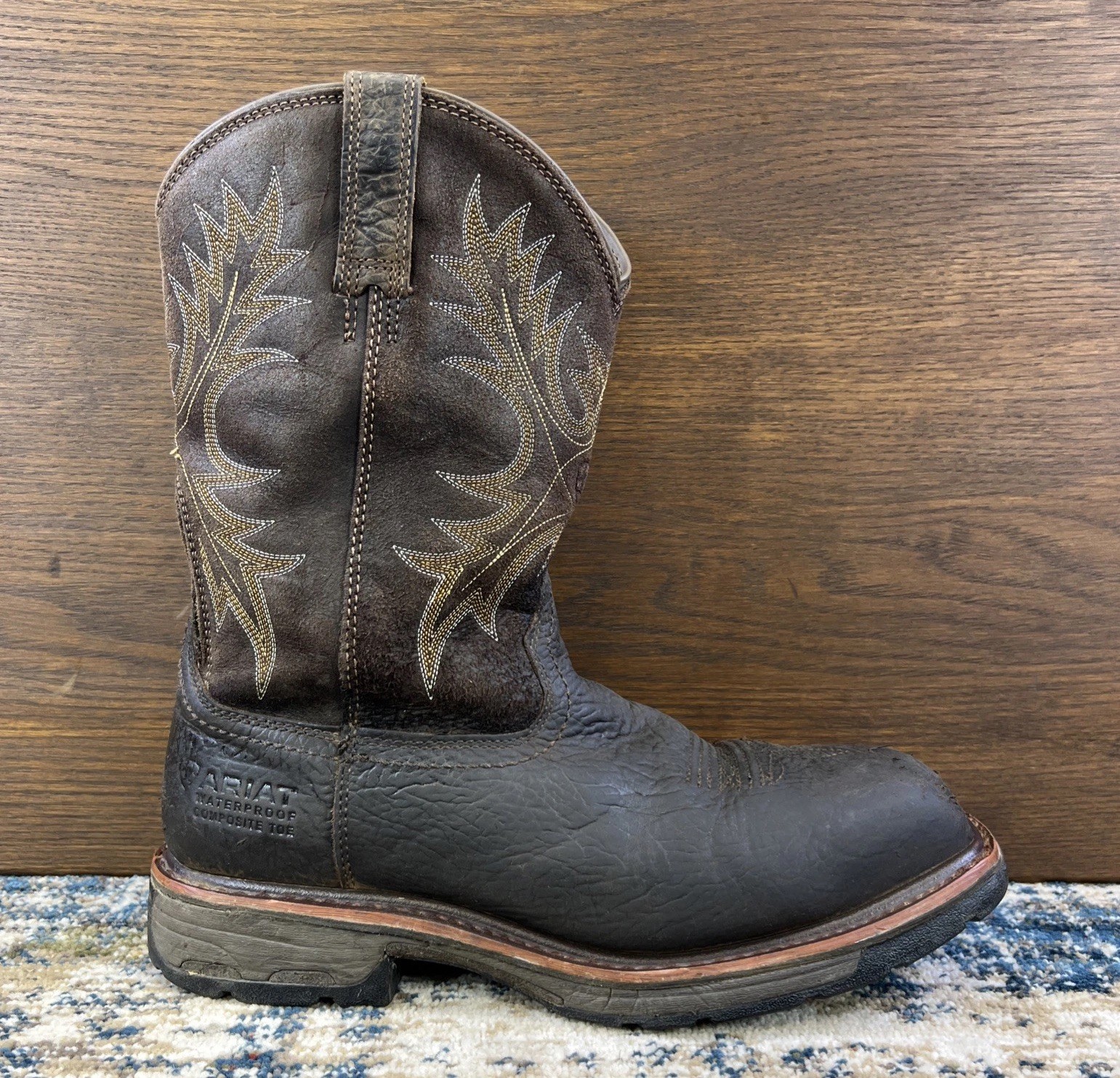 Ariat Boots Workhog Composite Toe Work Brown Leat… - image 1