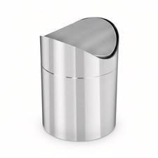 Mini Stainless Steel Bin with Swing Lid 1.5L Table Top Rubbish Kitchen Waste