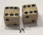 Authentic Civil War Era  Pair Bone (Bovine) Dice 1/2”