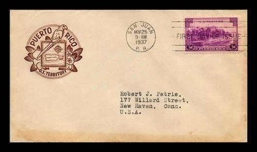US COVER PUERTO RICO TERRITORY FIRST DAY ISSUE SCOTT 802 HF CACHET