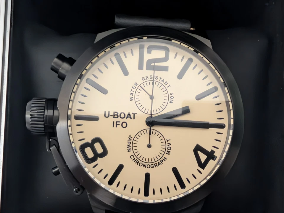 U-Boat B53-08 LI046M Chrono Left Hook Limited Edition Mens Watch Black/Cream - image 4 of 4