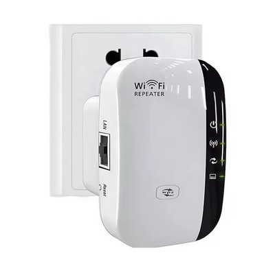 Wireless WiFi Extender 300 Mbps Through Wall Range Amplifier Home UK