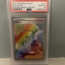 2021 Pokemon Chilling Reign Caitlin Full Art Rainbow PSA 10 Gem Mint 213/198 on eBay