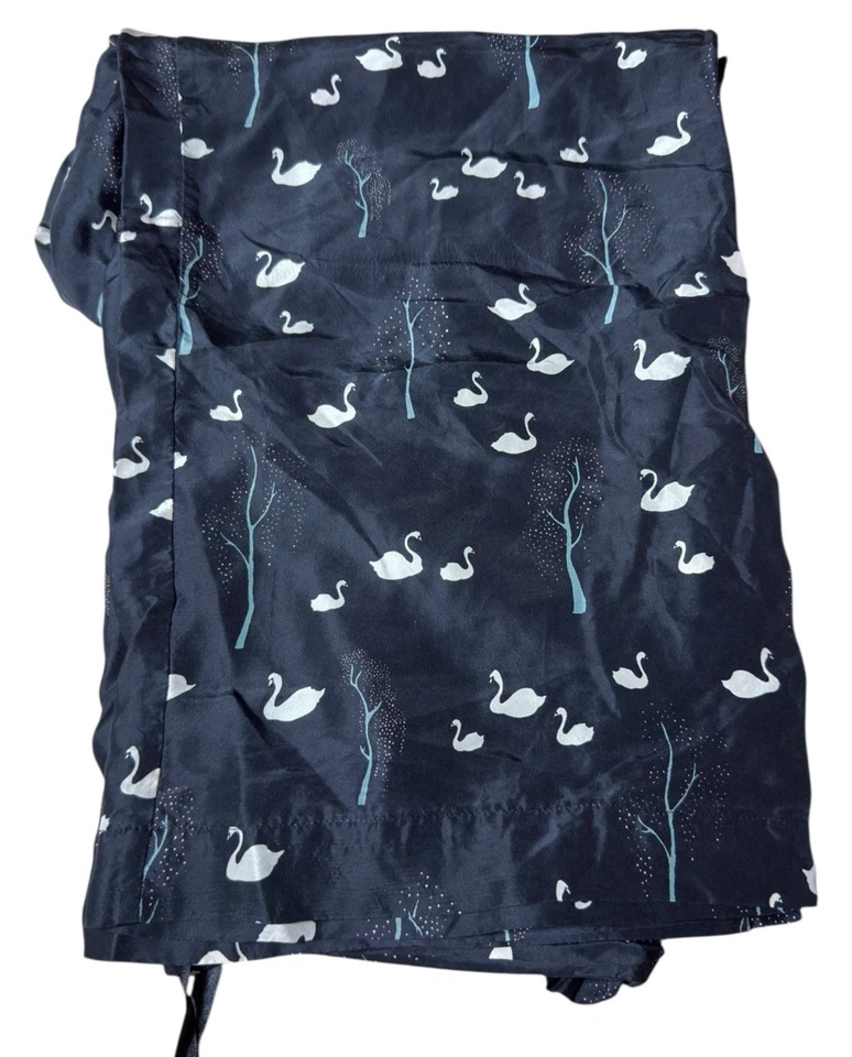 Alfani Silk Lounge Pants Swan Black Womens Large Pajama Sleepwear Soft Luxury - Image 2 of 4