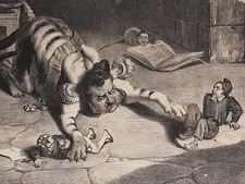 DAUMIER / LA CARICATURE  1835    LE CHAT, LA BELETTE ET LE PETIT LAPIN   RARITÄT