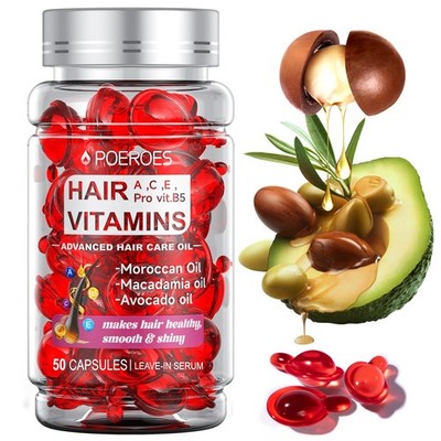 Hair Oil 50 Capsules - Hair Vitamins A C E Pro B5 - Hair Treatment Serum - Hair