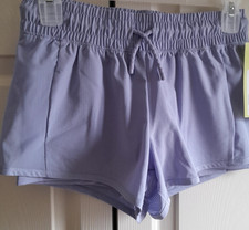 All in Motion Girls Lavender Running Shorts Size 14 Elastic Waist Athletic
