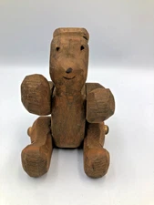 VTG Hand Carved Wood Bear/Dog Primative Arts & Crafts Sculpture Small Gift