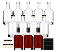 12Pack Glass Bottles with Cork 12Oz Clear Glass Bottles 375Ml Nordic Bottles Wit