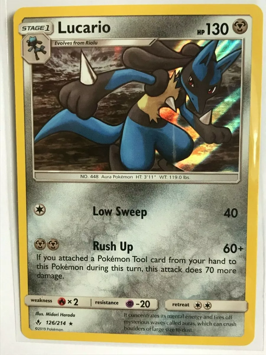 Lucario Holo - Unbroken Bonds Pokémon card 126/214