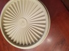 Vintage Tupperware Avocado Green yellow flower 809-6 Made in USA with Lid — photo 2