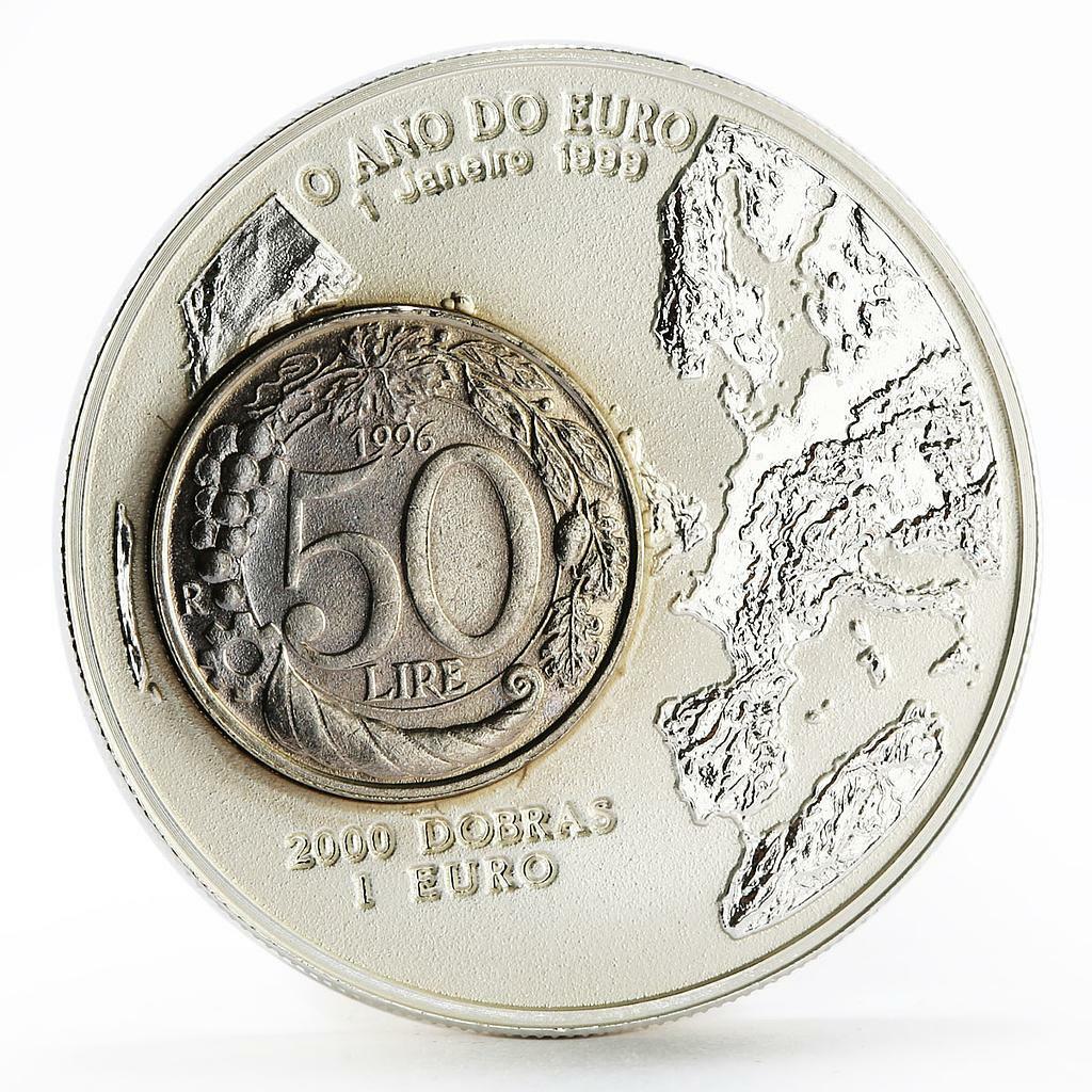 2000年 ヤギさん(羊)の5ドル白銅貨 リベリア Sao Tome and Principe 2000 dobras Year of the Euro 50 Lira bimetal