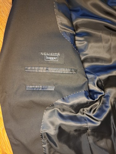 Haggar Suit Jacket Mens 40R Black Blazer Sport Coat Single Vented - Picture 8 of 10