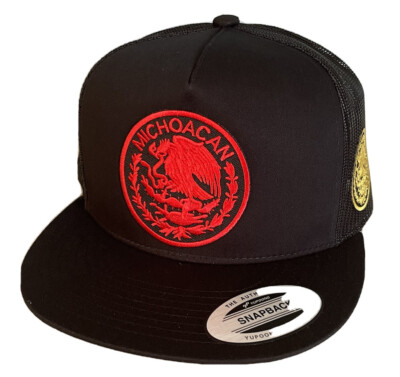 MICHOACAN MEXICO HAT BLACK MESH TRUCKER SNAP BACK ADJUSTABLE NEW